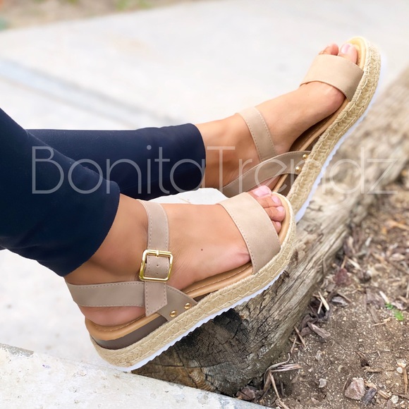 NEW 🔥 Khaki ESPADRILLE FLATFORM SANDAL - Picture 3 of 4